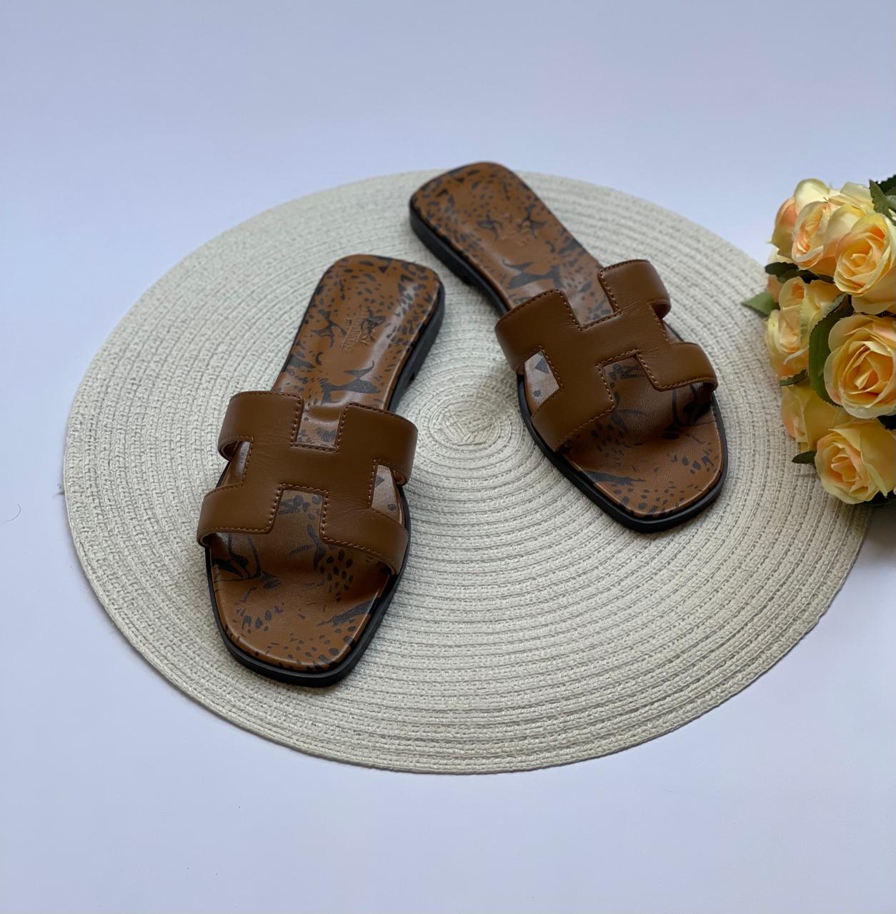 Hermès Velvet Oasis Sandals – Iconic "H" Cut-Out Design