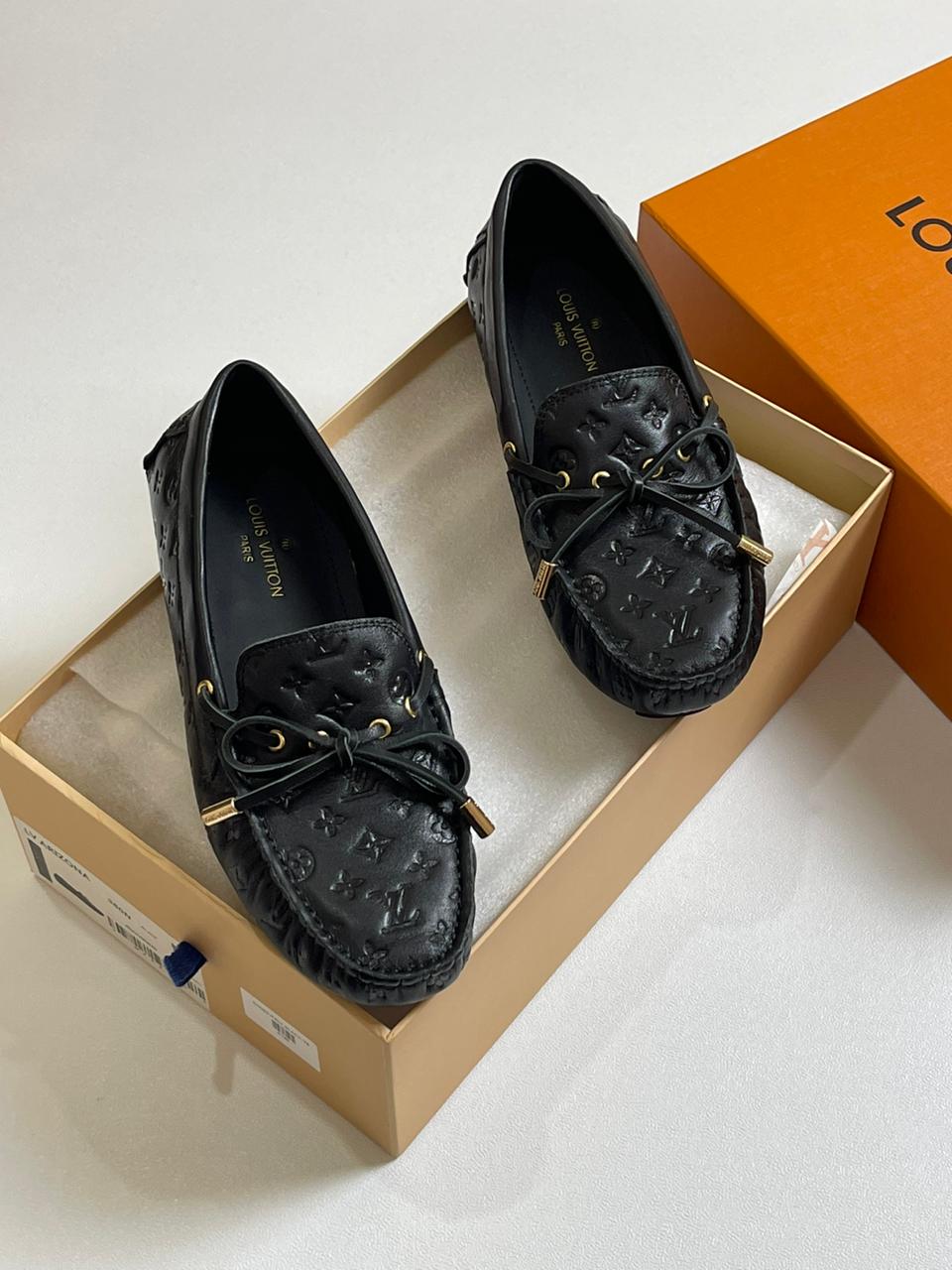 Louis Vuitton Monogram Empreinte Leather Gloria Loafers – Stylish & Comfortable