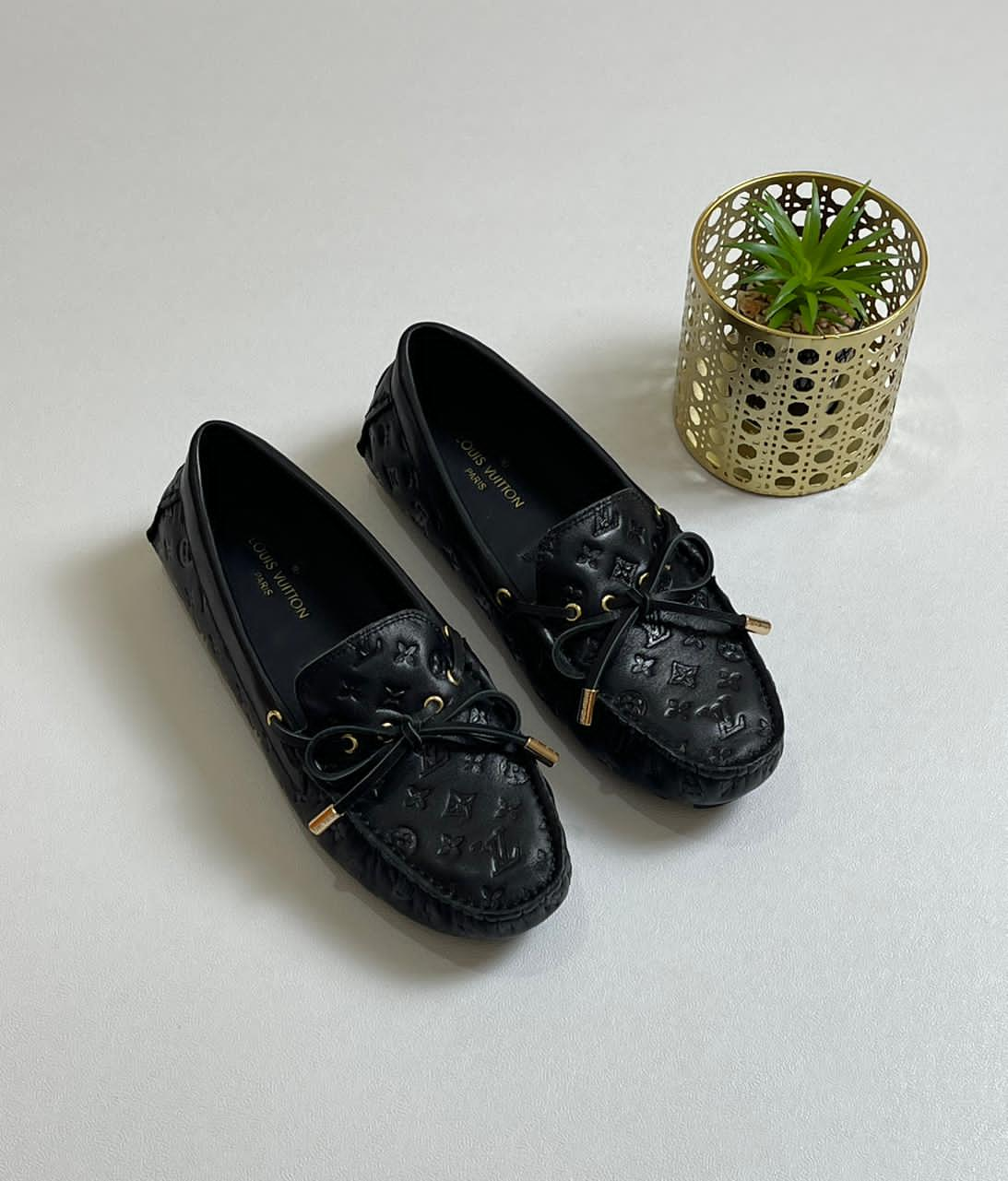 Louis Vuitton Monogram Empreinte Leather Gloria Loafers – Stylish & Comfortable