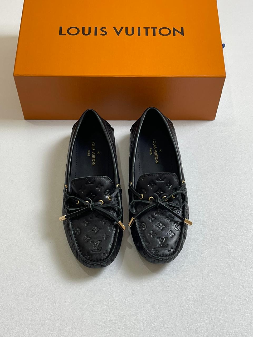 Louis Vuitton Monogram Empreinte Leather Gloria Loafers – Stylish & Comfortable