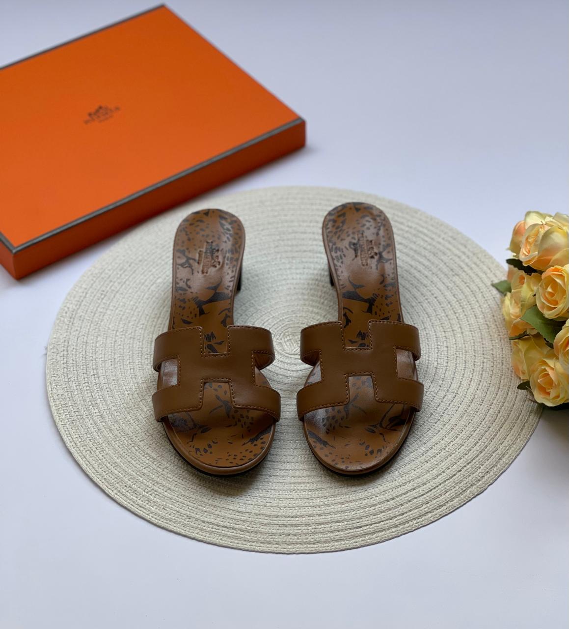 Hermès Velvet Oasis Sandals – Iconic "H" Cut-Out Design